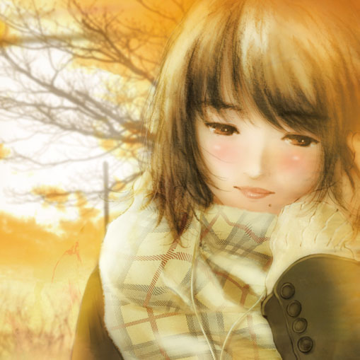 美樹本晴彦の絵画作品　タイトルは、陽のぬくみ